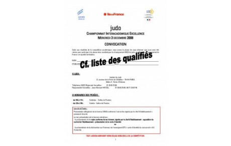 Championnat IDF UNSS à l'Institut du Judo